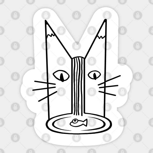 Cat fish mountain Sticker by redtigersXD